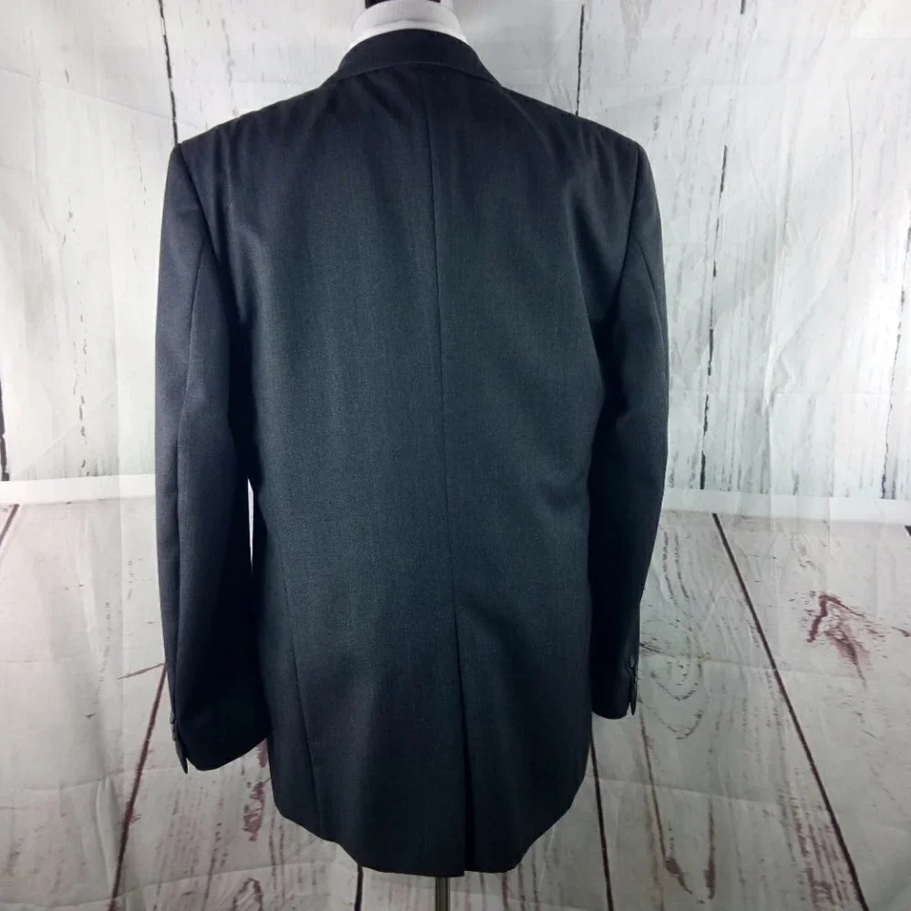 Banana Republic 44L Wool 3 Button Charcoal Suit Blazer Jacket